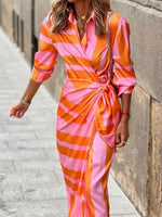 Clarissa | Striped Midi Shirt Dress